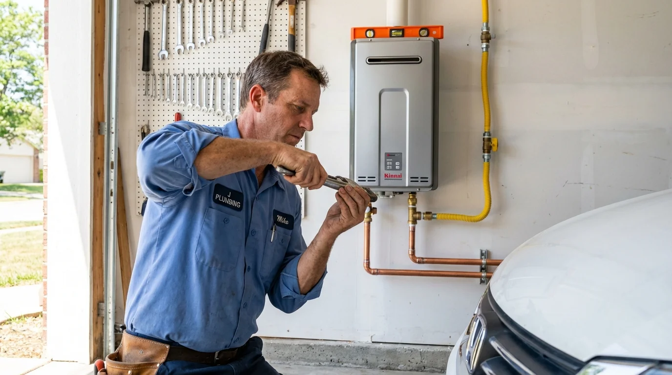 Tankless water heater installation by a Johns Plumbing LLC plumber in Las Vegas